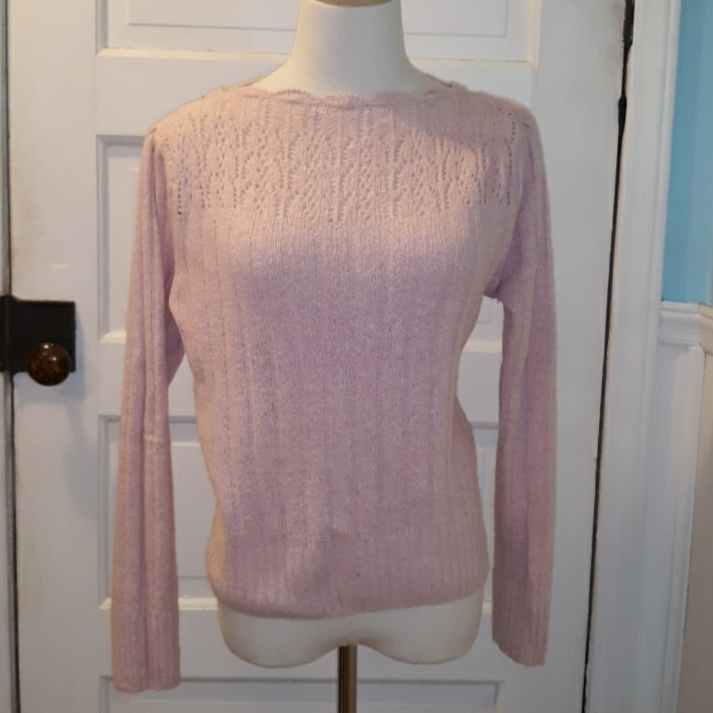 Vintage Celeste large pink silk angora sweater